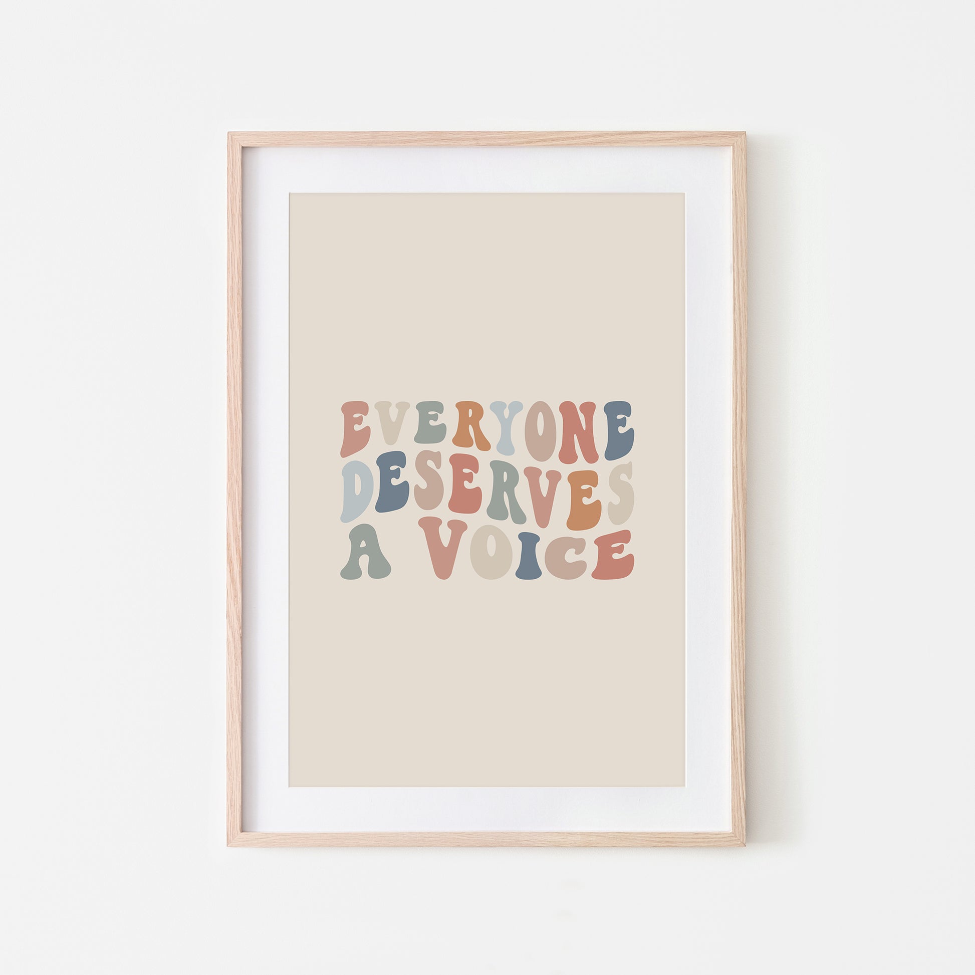 Everyone-Deserves-A-Voice-Speech-Therapy-Wall-Art-in-Earthy-on-Sand