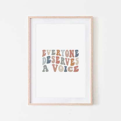 Everyone-Deserves-A-Voice-Speech-Therapy-Wall-Art-in-Earthy-on-White