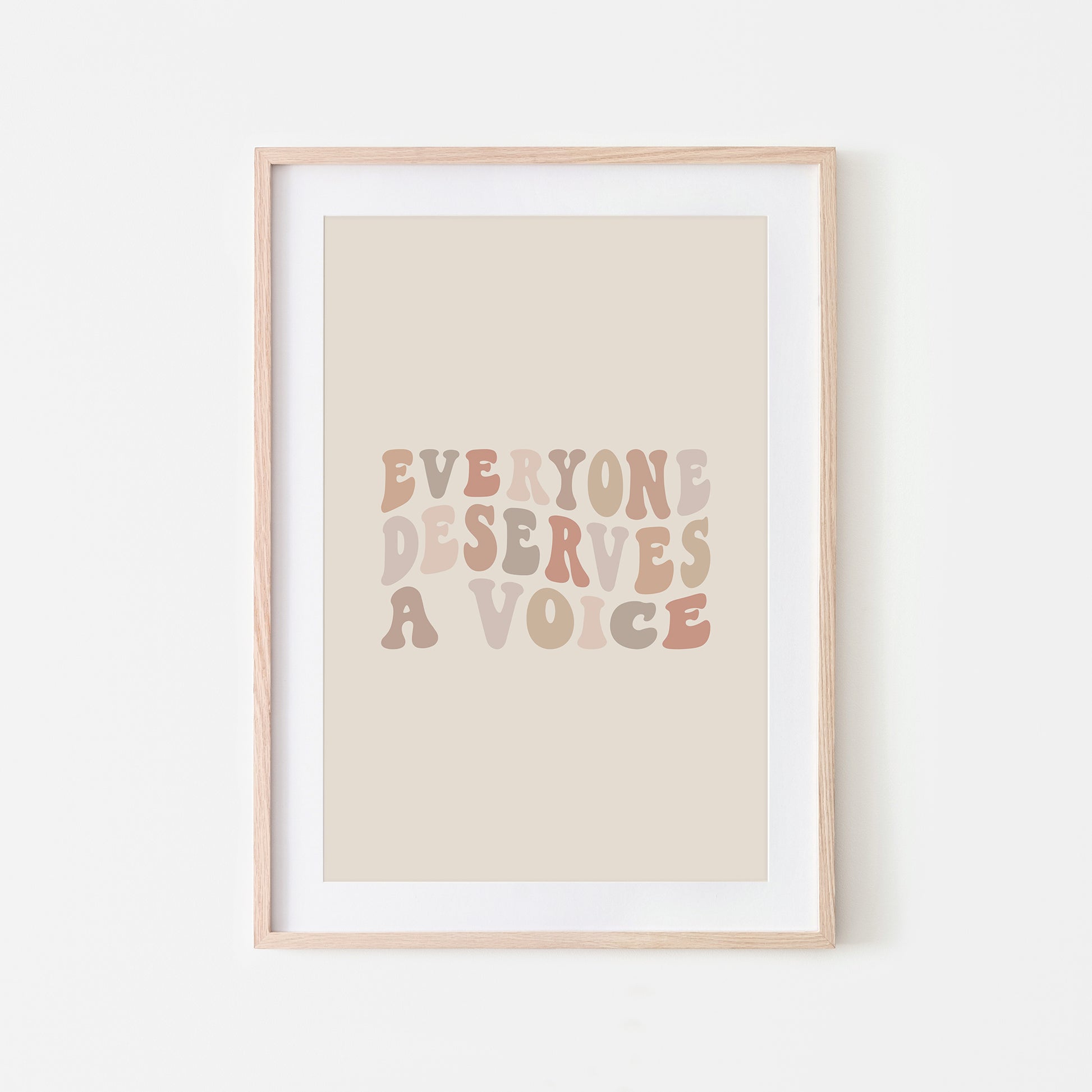 Everyone-Deserves-A-Voice-Speech-Therapy-Wall-Art-in-Neutral-Beige-on-Sand