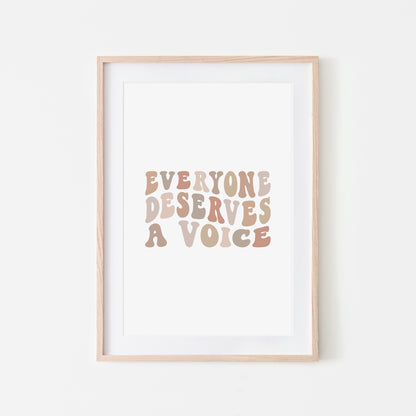 Everyone-Deserves-A-Voice-Speech-Therapy-Wall-Art-in-Neutral-Beige-on-White