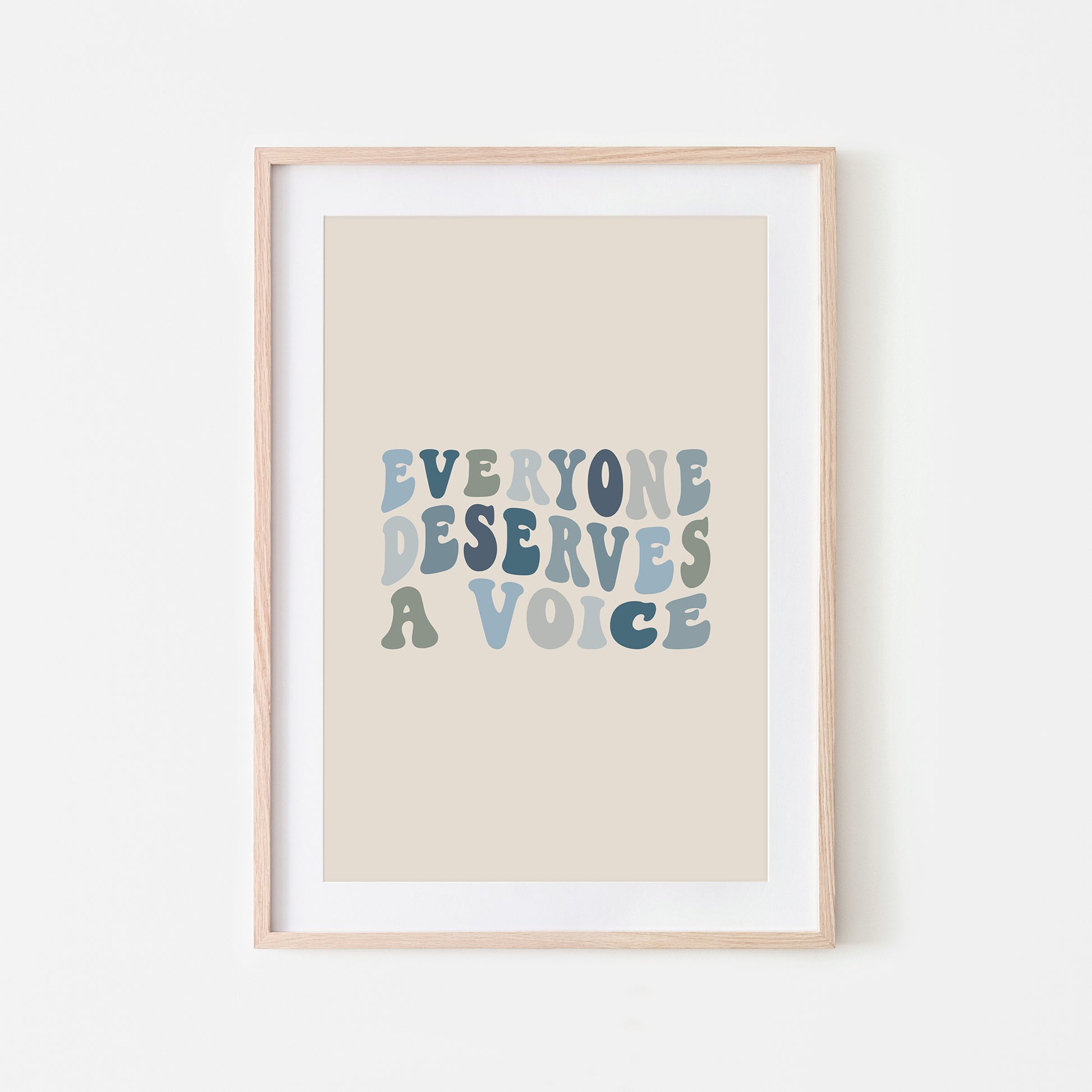 Everyone-Deserves-A-Voice-Speech-Therapy-Wall-Art-in-Ocean-Blue-on-Sand