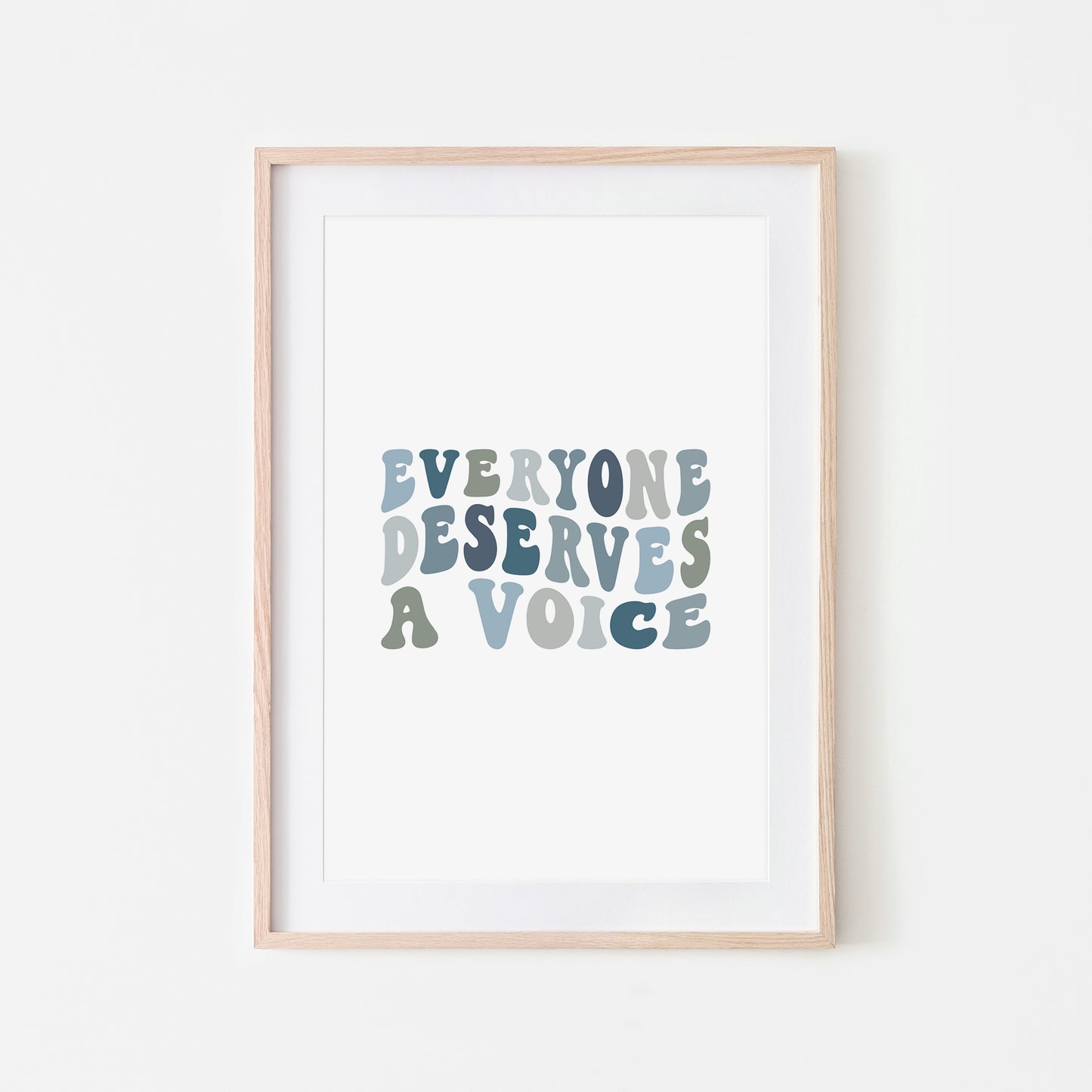 Everyone-Deserves-A-Voice-Speech-Therapy-Wall-Art-in-Ocean-Blue-on-White