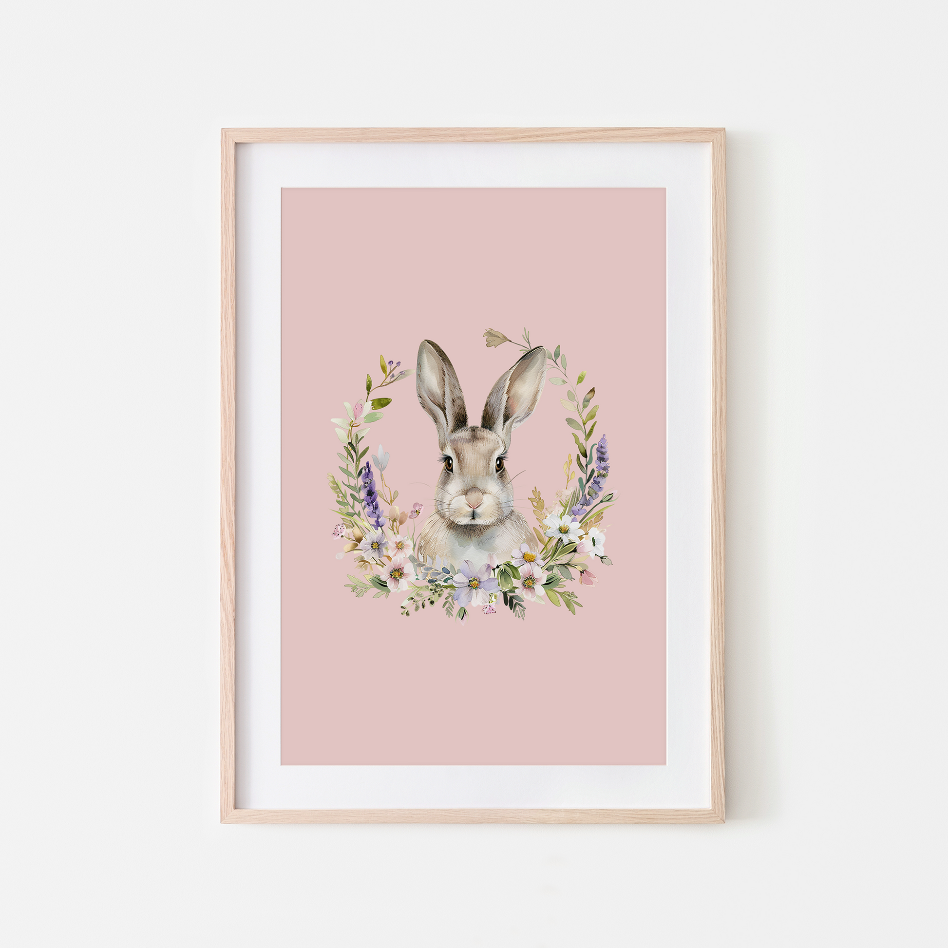 Fable-Watercolour-Bunny-Rabbit-Wall-Art-in-Blush-Pink