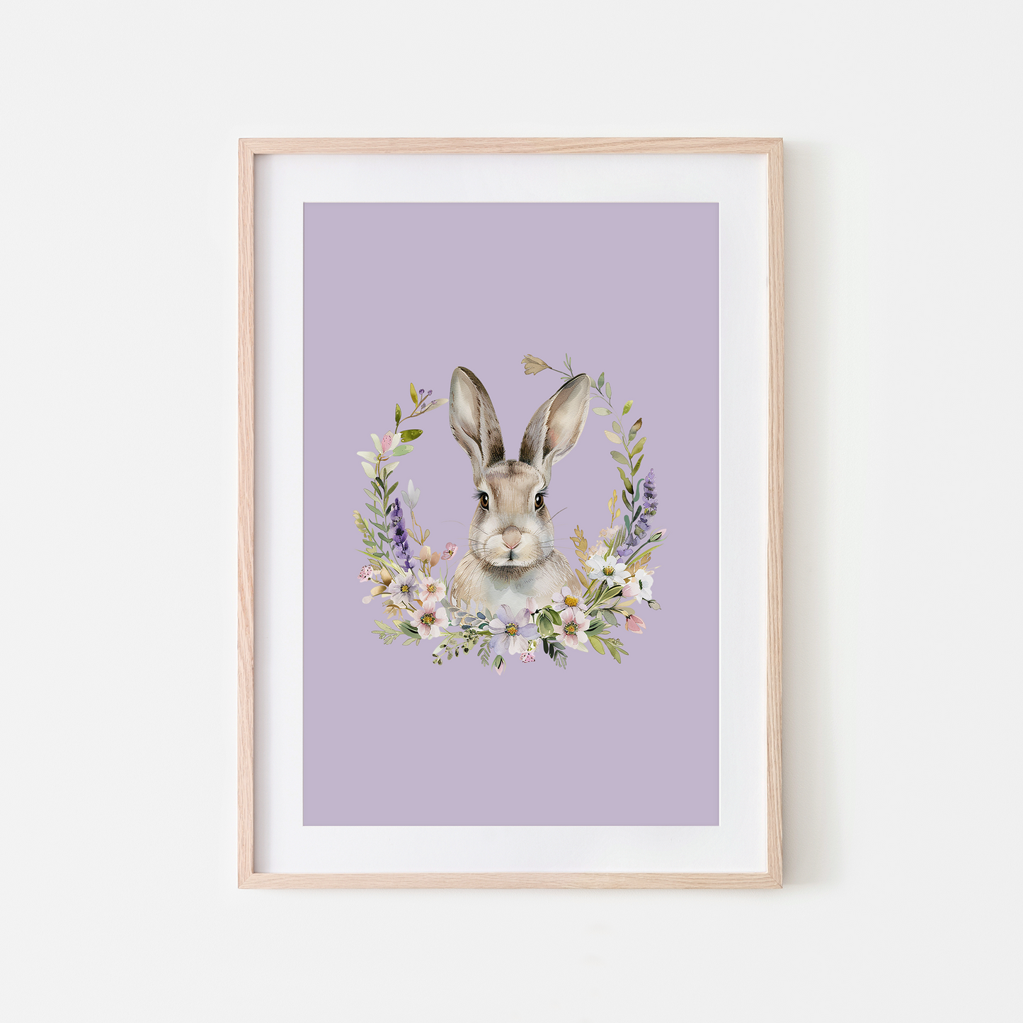 Fable-Watercolour-Bunny-Rabbit-Wall-Art-in-Lavender-Purple