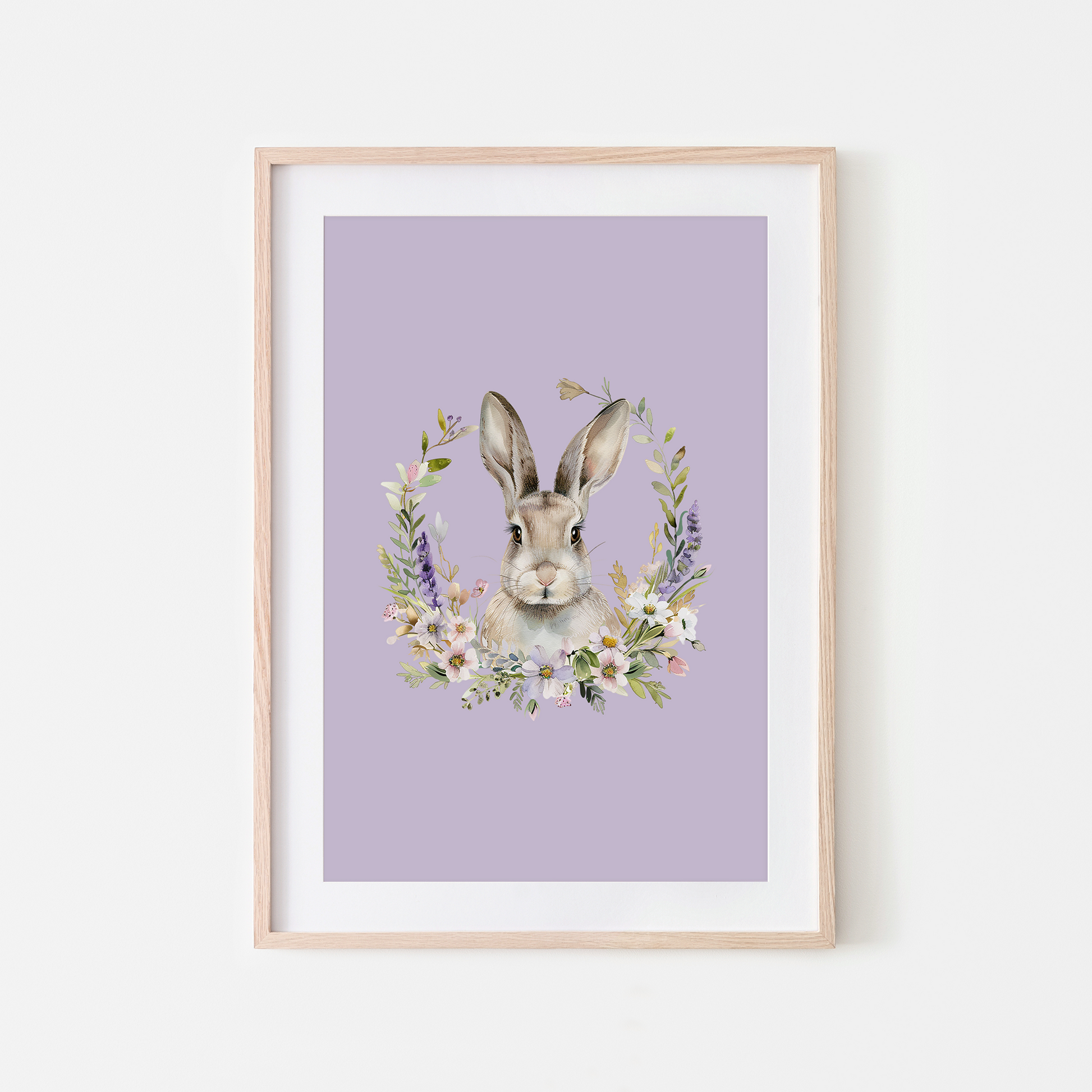 Fable-Watercolour-Bunny-Rabbit-Wall-Art-in-Lavender-Purple