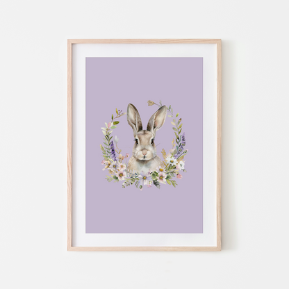 Fable-Watercolour-Bunny-Rabbit-Wall-Art-in-Lavender-Purple