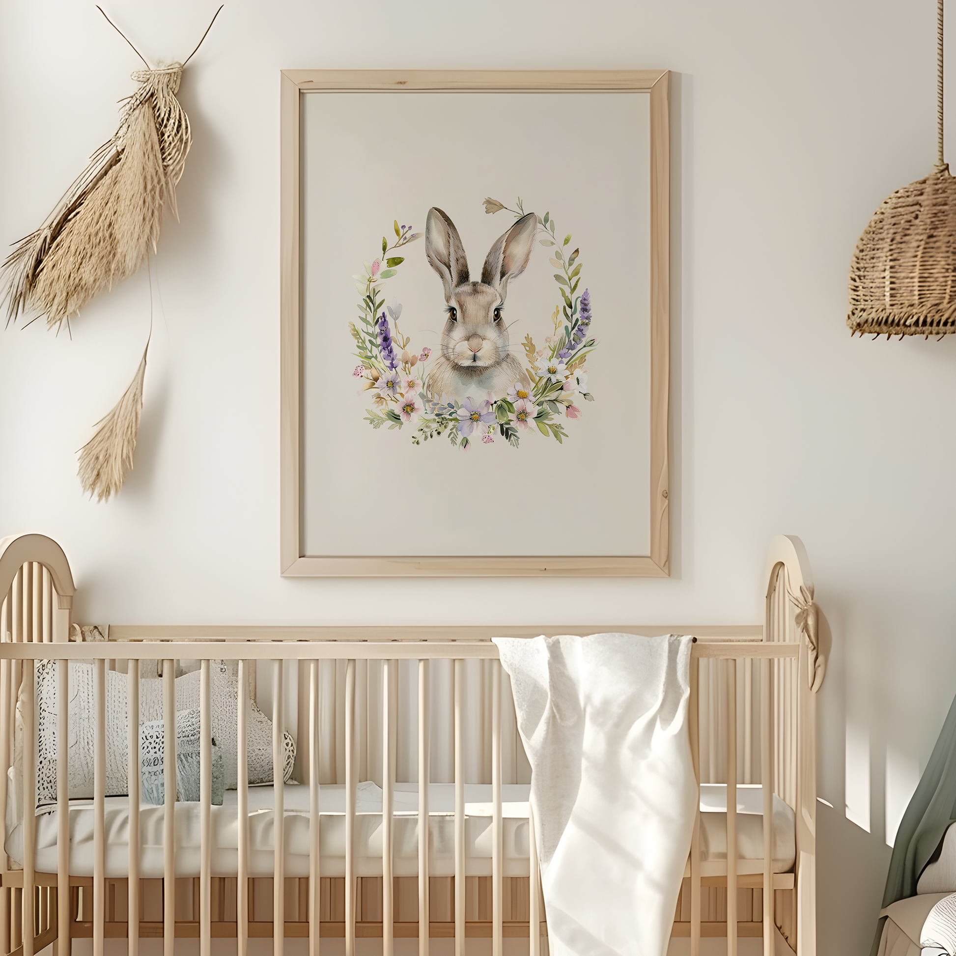 Fable-Watercolour-Bunny-Rabbit-Wall-Art-in-Linen-Beige-Website-Main-Image