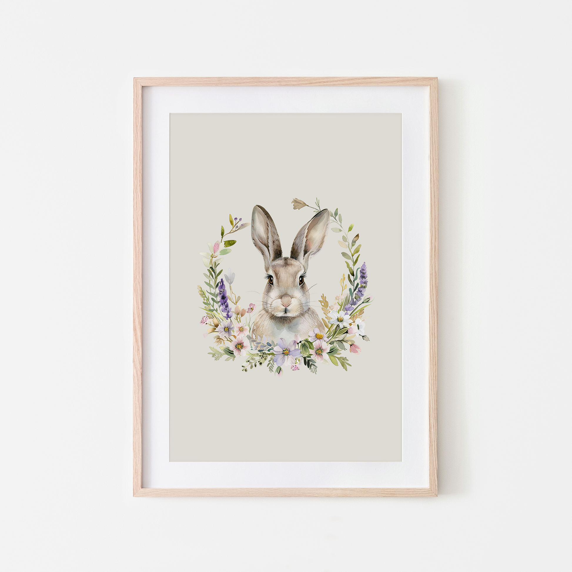 Fable-Watercolour-Bunny-Rabbit-Wall-Art-in-Linen-Beige