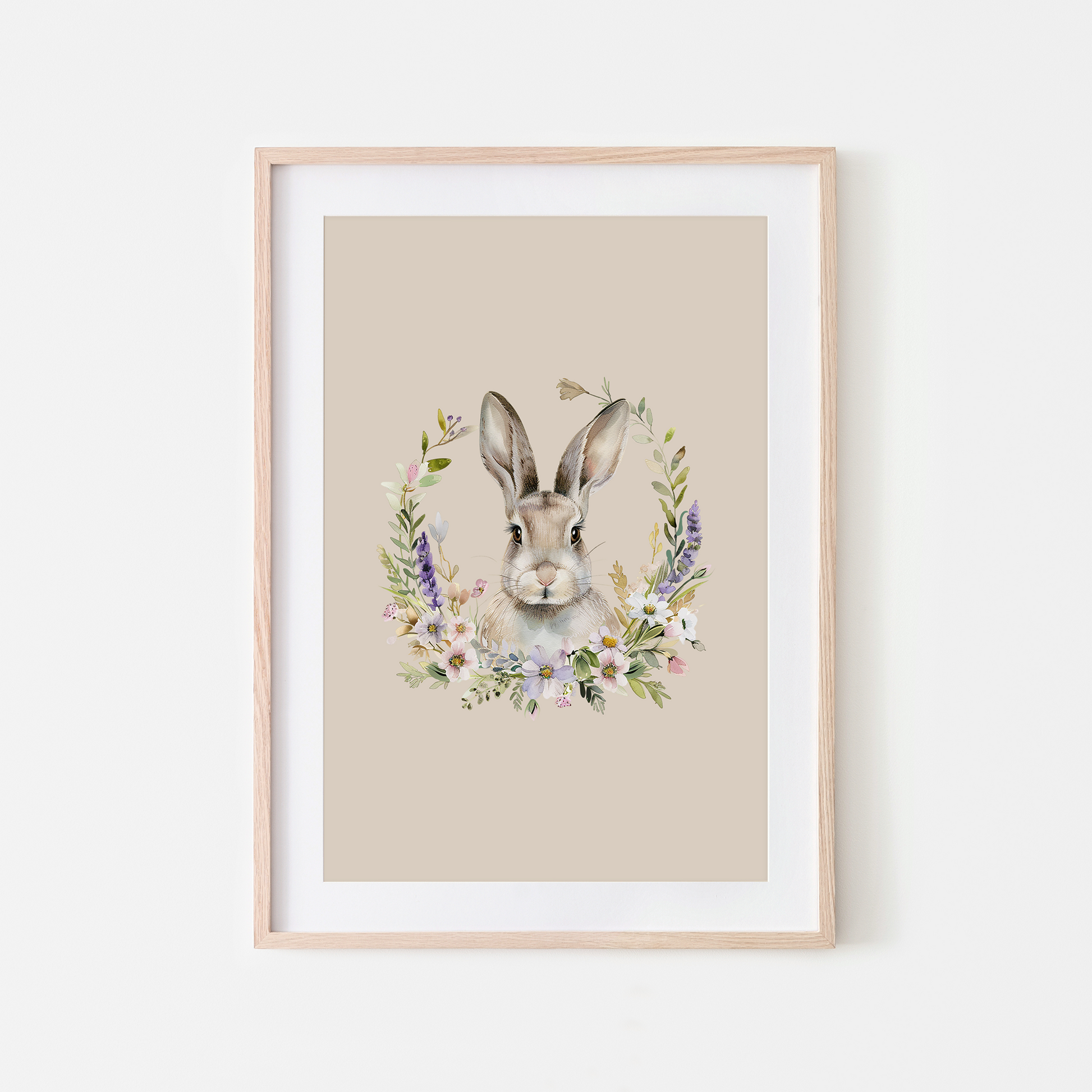 Fable-Watercolour-Bunny-Rabbit-Wall-Art-in-Oatmeal-Beige