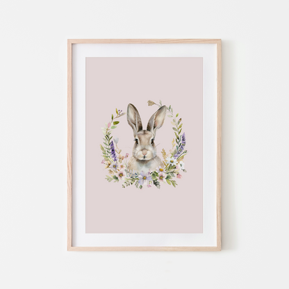 Fable-Watercolour-Bunny-Rabbit-Wall-Art-in-Pointe-Pink