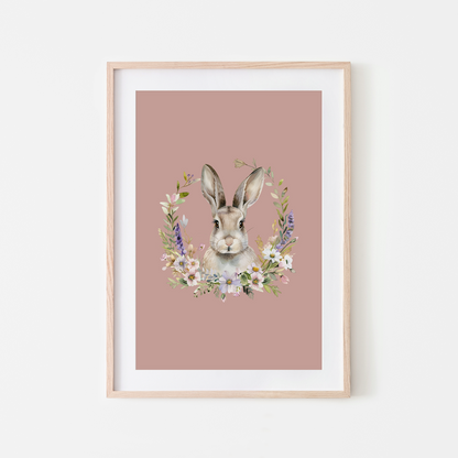 Fable-Watercolour-Bunny-Rabbit-Wall-Art-in-Rose-Pink