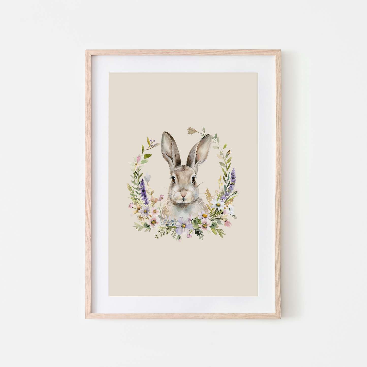 Fable-Watercolour-Bunny-Rabbit-Wall-Art-in-Sand-Beige