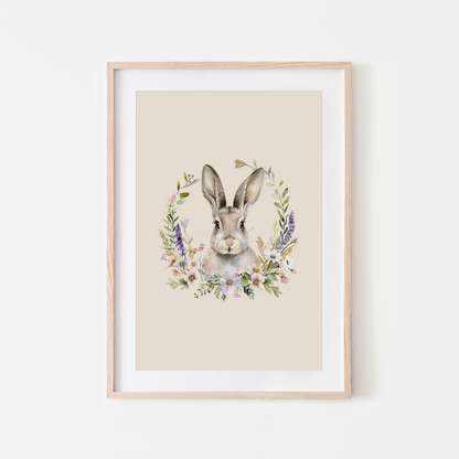 Fable-Watercolour-Bunny-Rabbit-Wall-Art-in-Sand-Beige