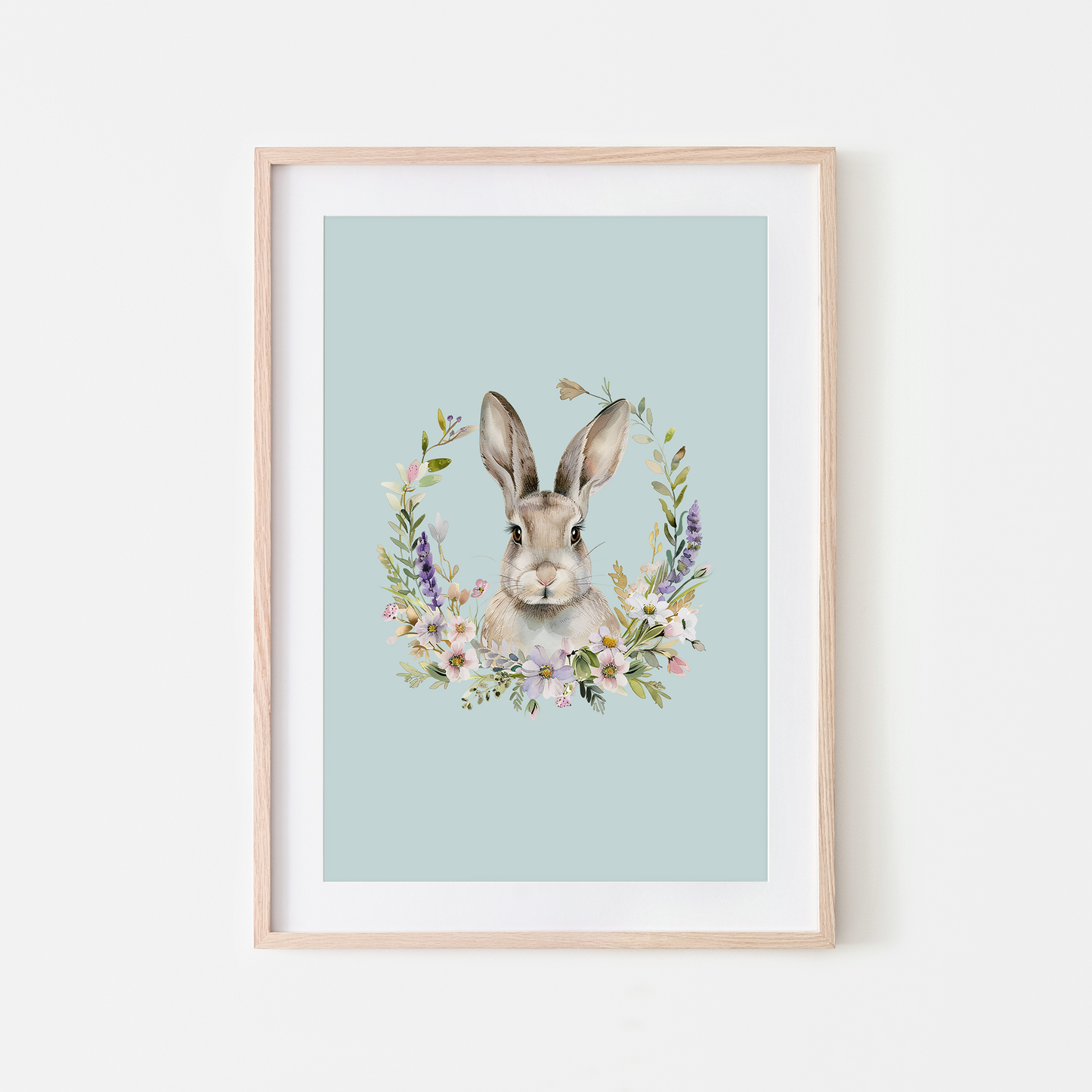 Fable-Watercolour-Bunny-Rabbit-Wall-Art-in-Shell-Blue
