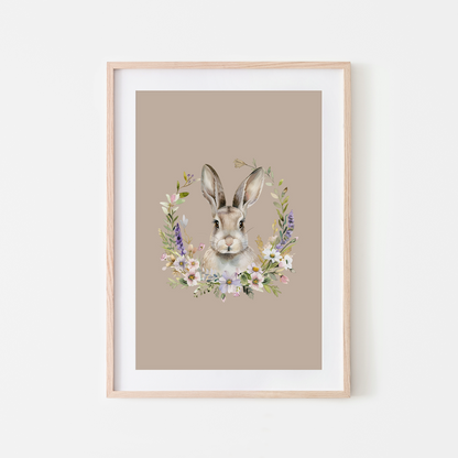 Fable-Watercolour-Bunny-Rabbit-Wall-Art-in-Truffle-Beige
