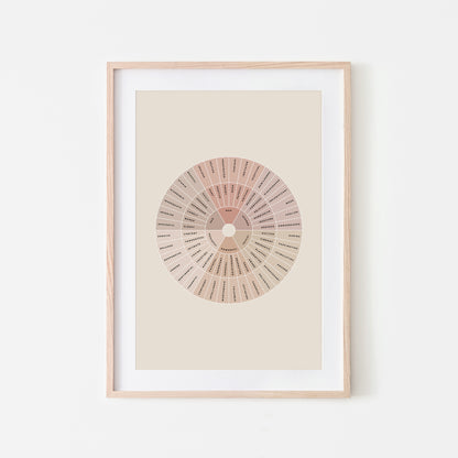 Feelings-Wheel-Mental-Health-Wall-Art-in-Neutral-Beige-and-Monochrome-on-Sand