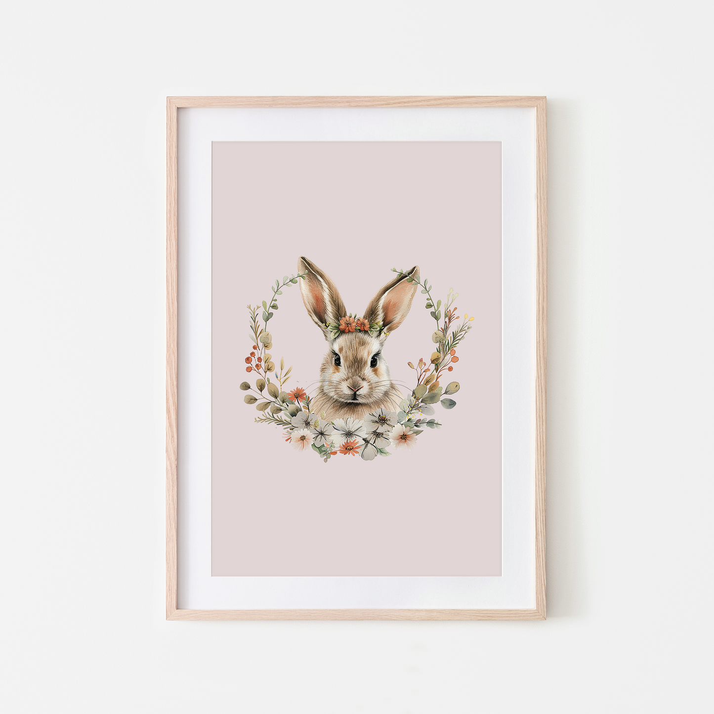 Flora-Watercolour-Bunny-Rabbit-Wall-Art-in-Pointe-Pink