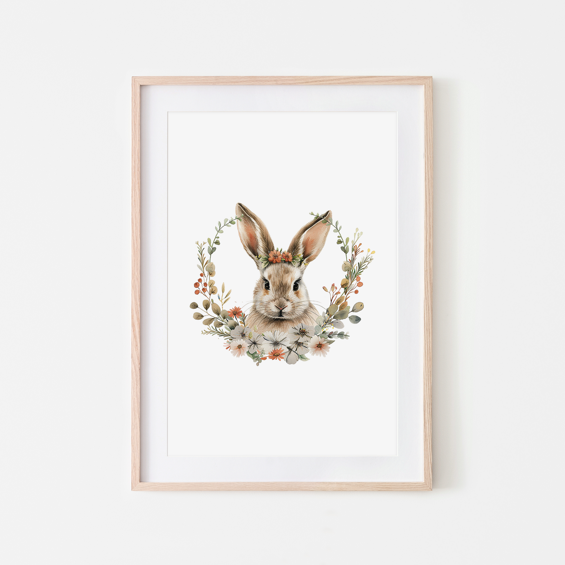 Flora-Watercolour-Bunny-Rabbit-Wall-Art-in-White