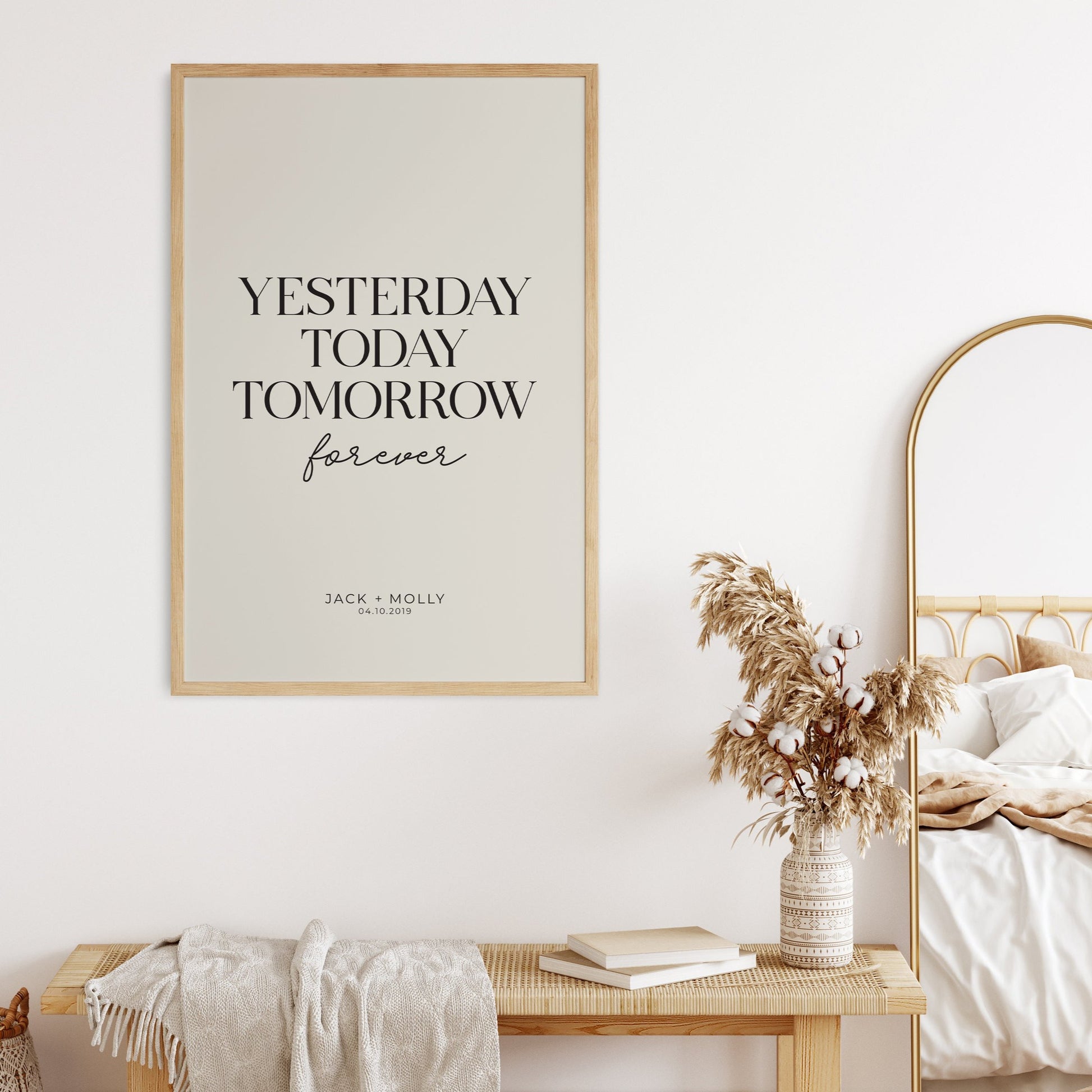 Forever-Wedding-Date-Custom-Print-in-Black-on-Linen