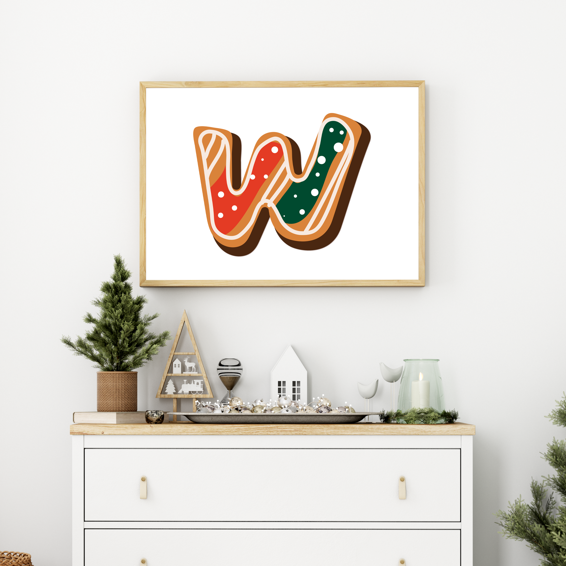 Gingerbread-Cookie-Letters-Christmas-Printable-Poster-Landscape-Letter-W