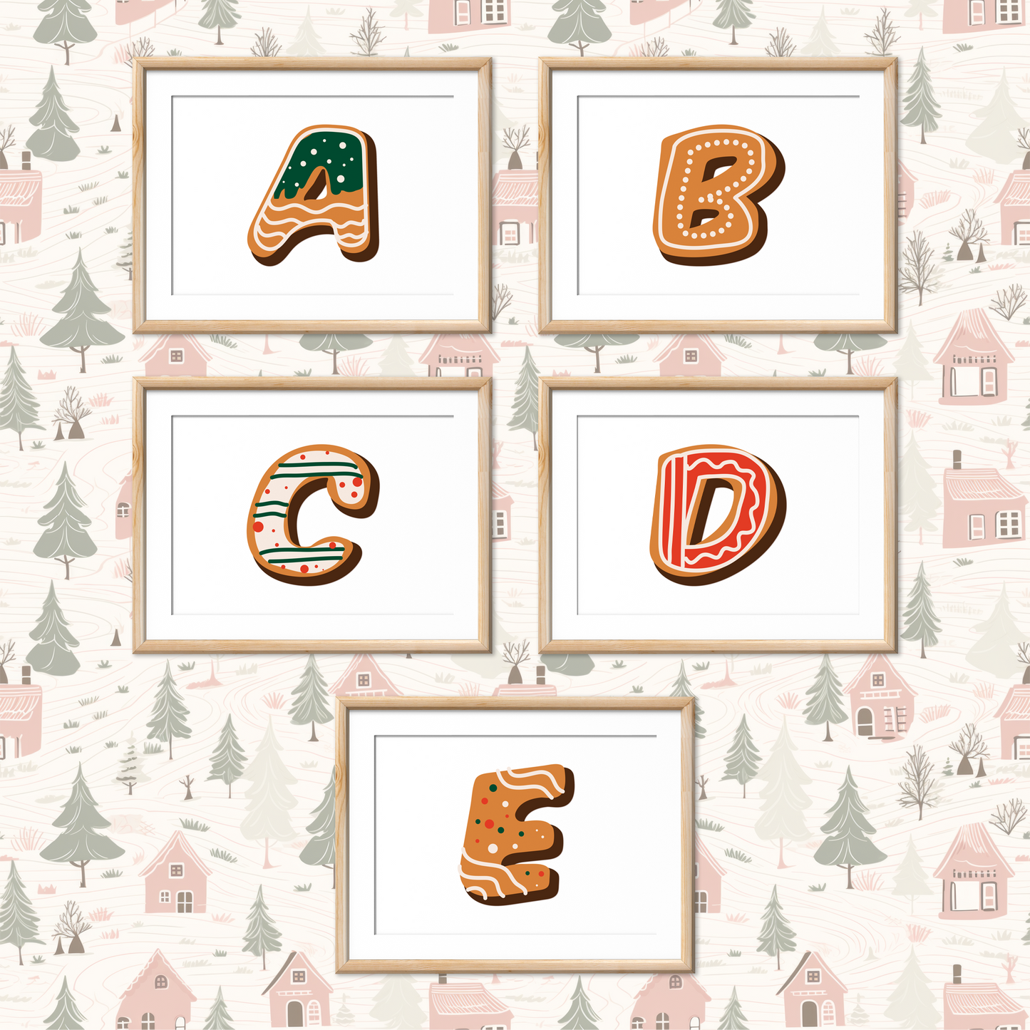 Gingerbread-Cookie-Letters-Christmas-Printable-Posters-Landscape-Letters-1