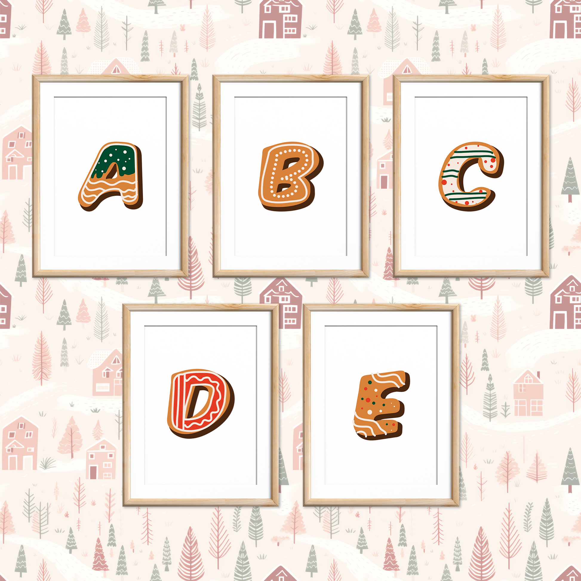 Gingerbread-Cookie-Letters-Christmas-Printable-Posters-Portrait-Letters-1