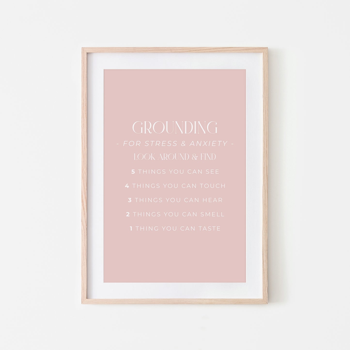 Grounding-54321-Mental-Health-Wall-Art-in-Blush