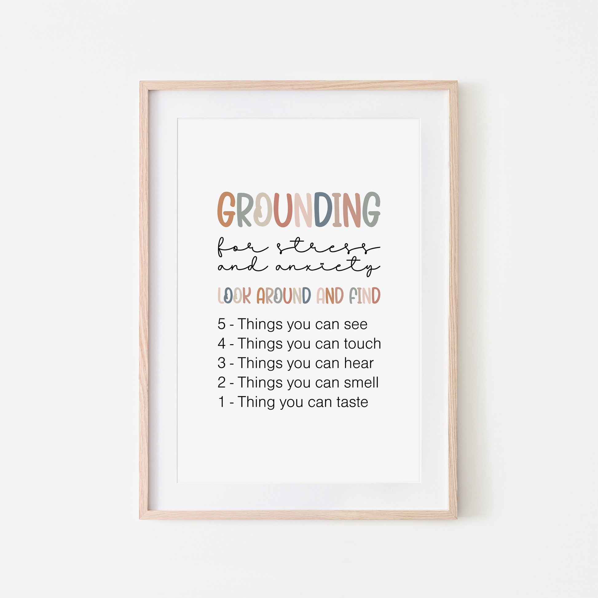 Grounding-54321-Mental-Health-Wall-Art-in-Earthy