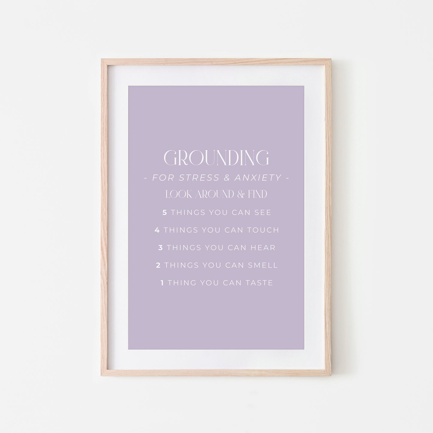 Grounding-54321-Mental-Health-Wall-Art-in-Lavender