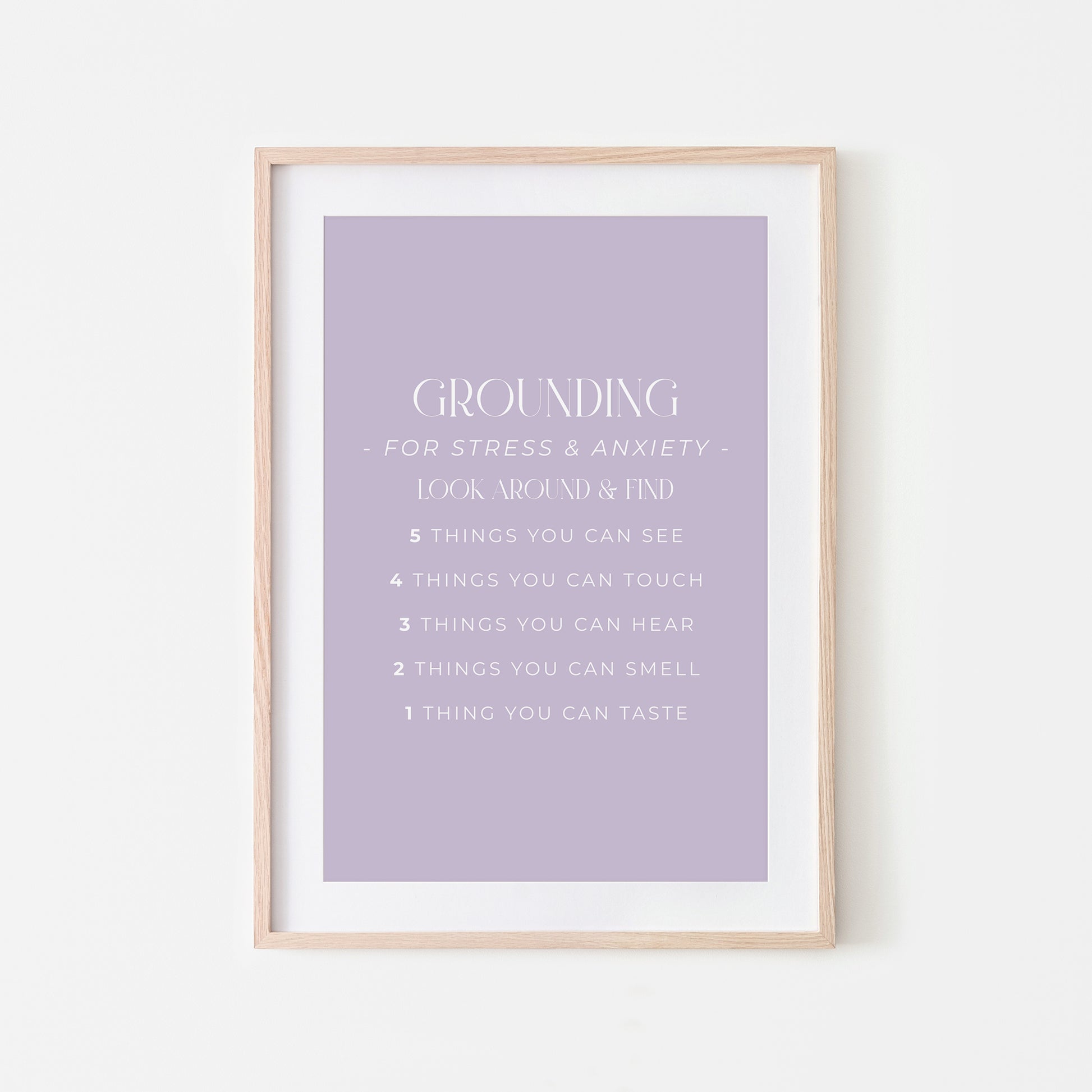 Grounding-54321-Mental-Health-Wall-Art-in-Lavender