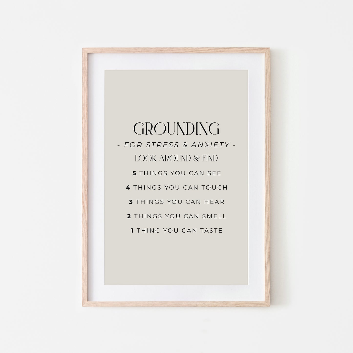 Grounding-54321-Mental-Health-Wall-Art-in-Linen