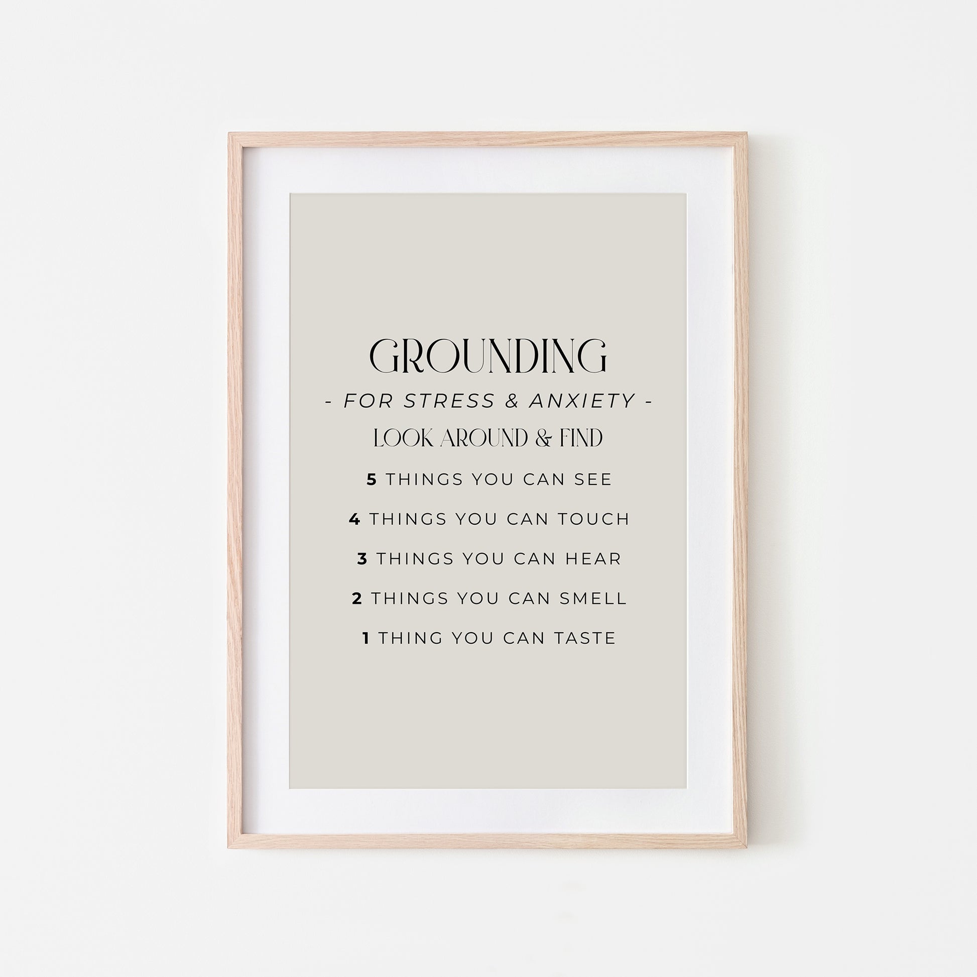 Grounding-54321-Mental-Health-Wall-Art-in-Linen