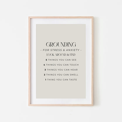 Grounding-54321-Mental-Health-Wall-Art-in-Linen