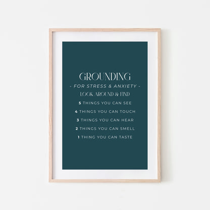 Grounding-54321-Mental-Health-Wall-Art-in-Navy