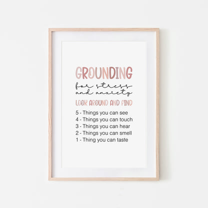 Grounding-54321-Mental-Health-Wall-Art-in-Peony