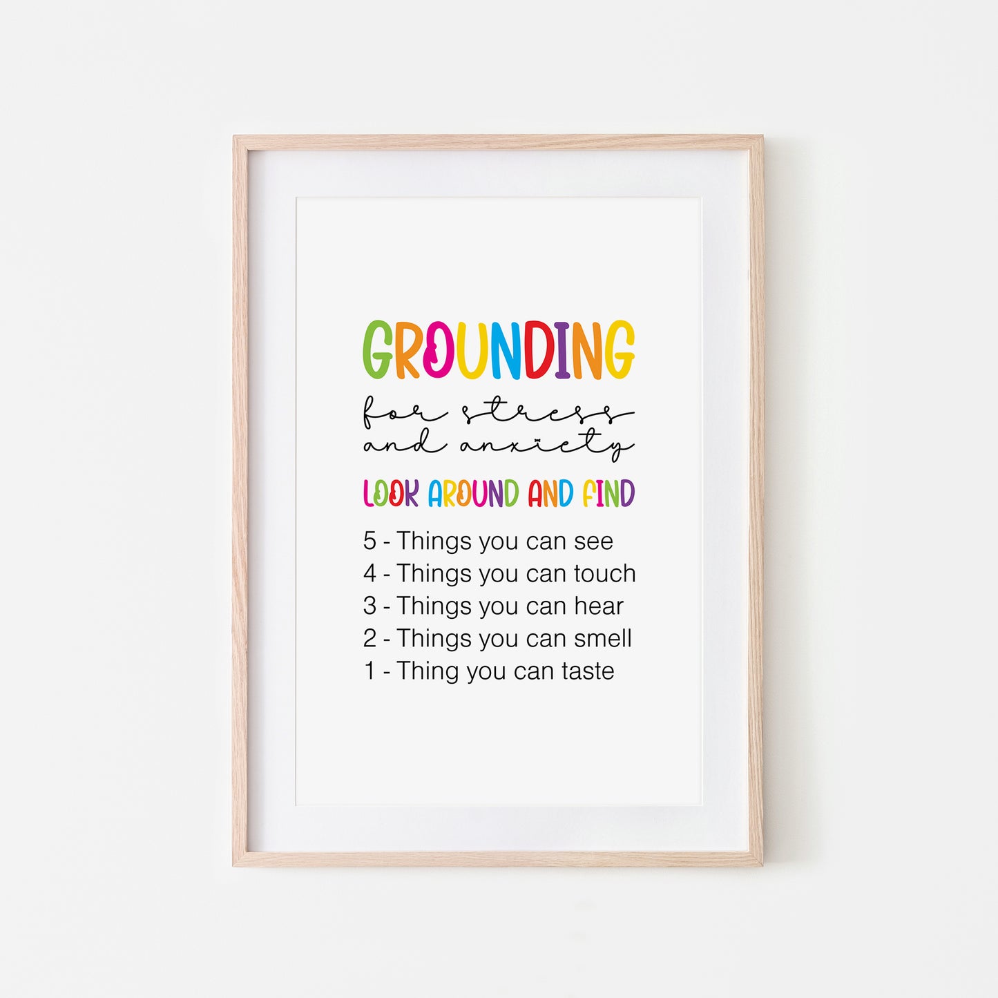 Grounding-54321-Mental-Health-Wall-Art-in-Rainbow