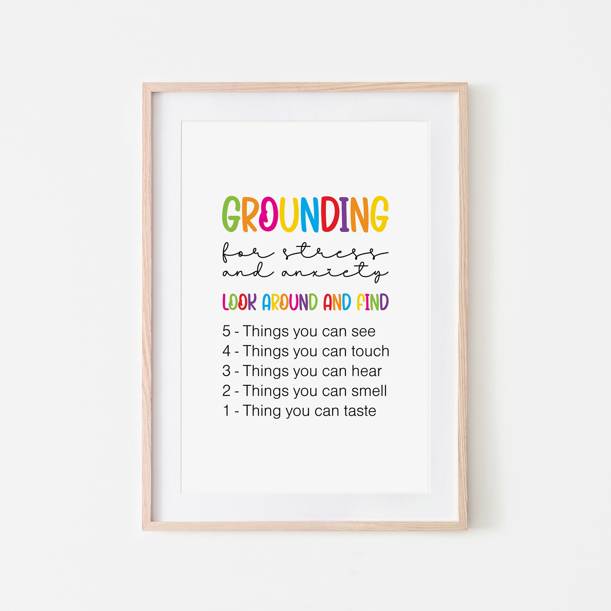 Grounding-54321-Mental-Health-Wall-Art-in-Rainbow