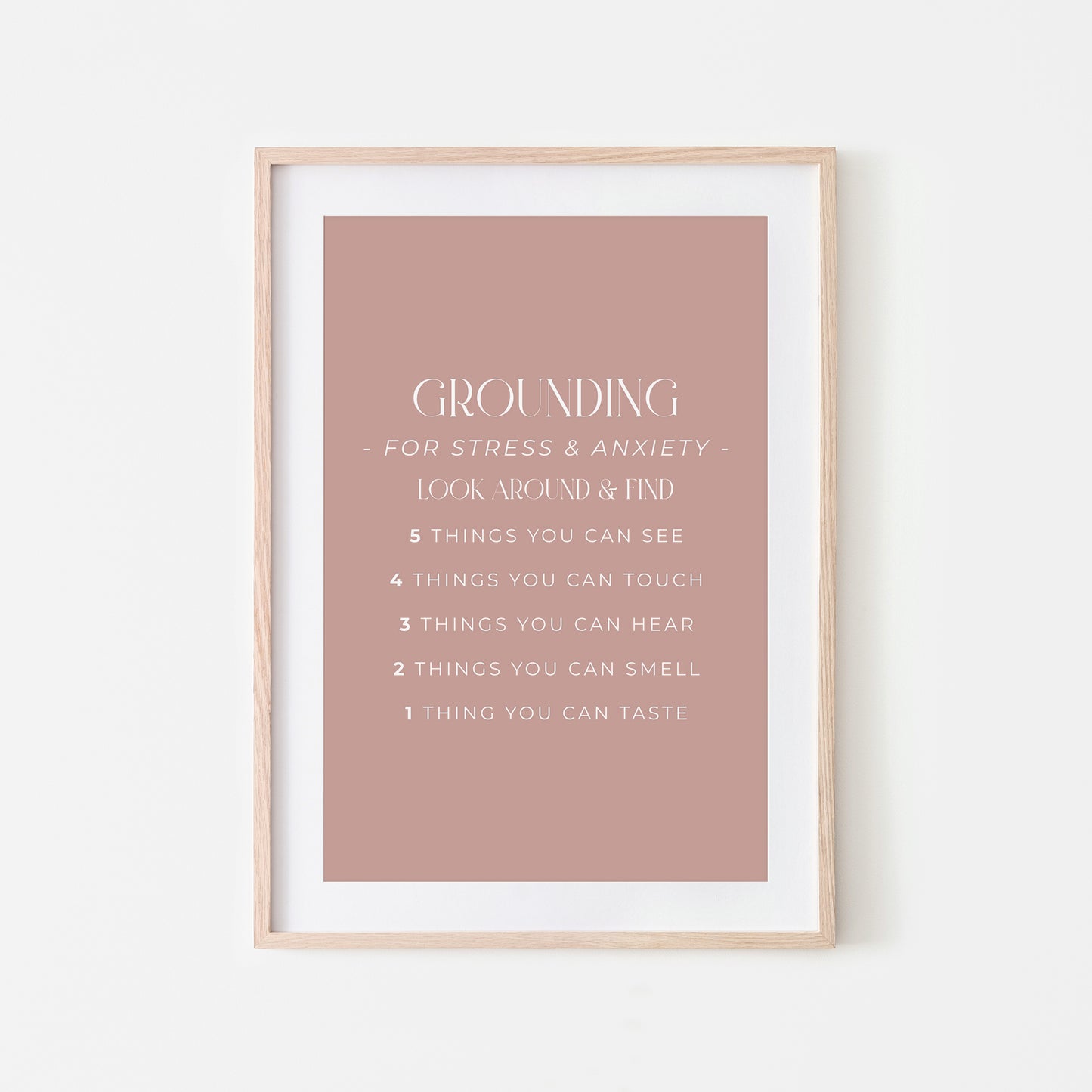 Grounding-54321-Mental-Health-Wall-Art-in-Rose