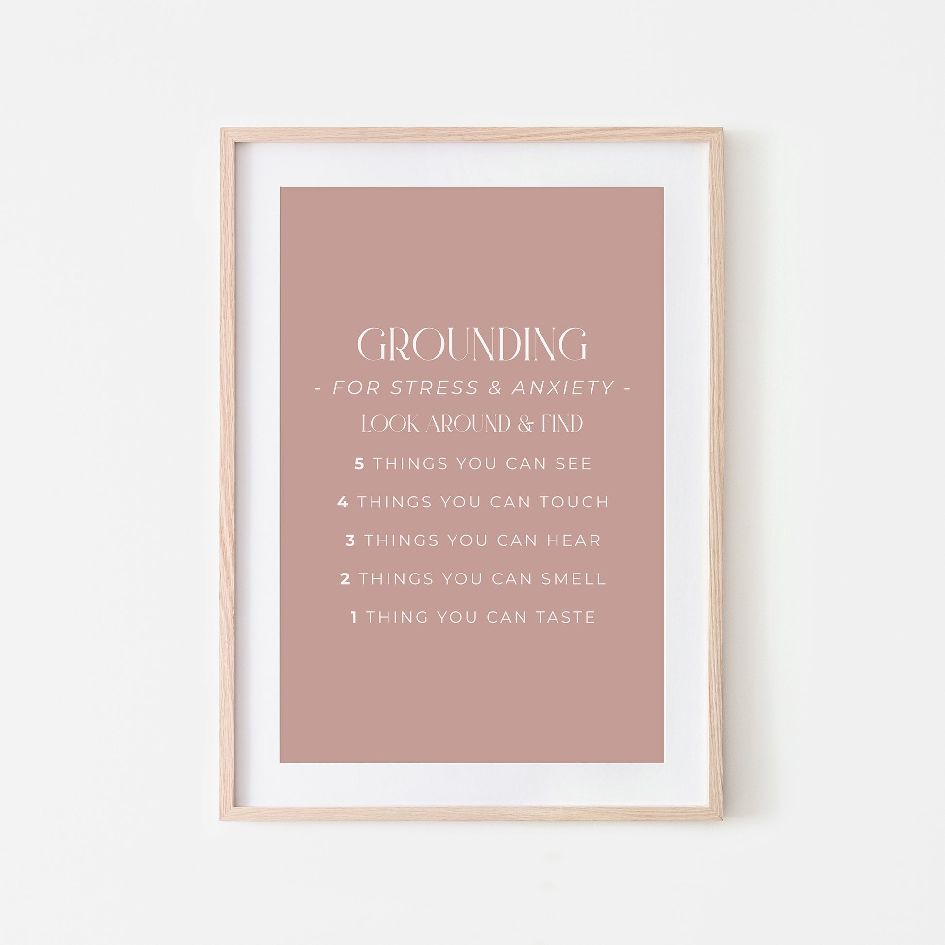 Grounding-54321-Mental-Health-Wall-Art-in-Rose