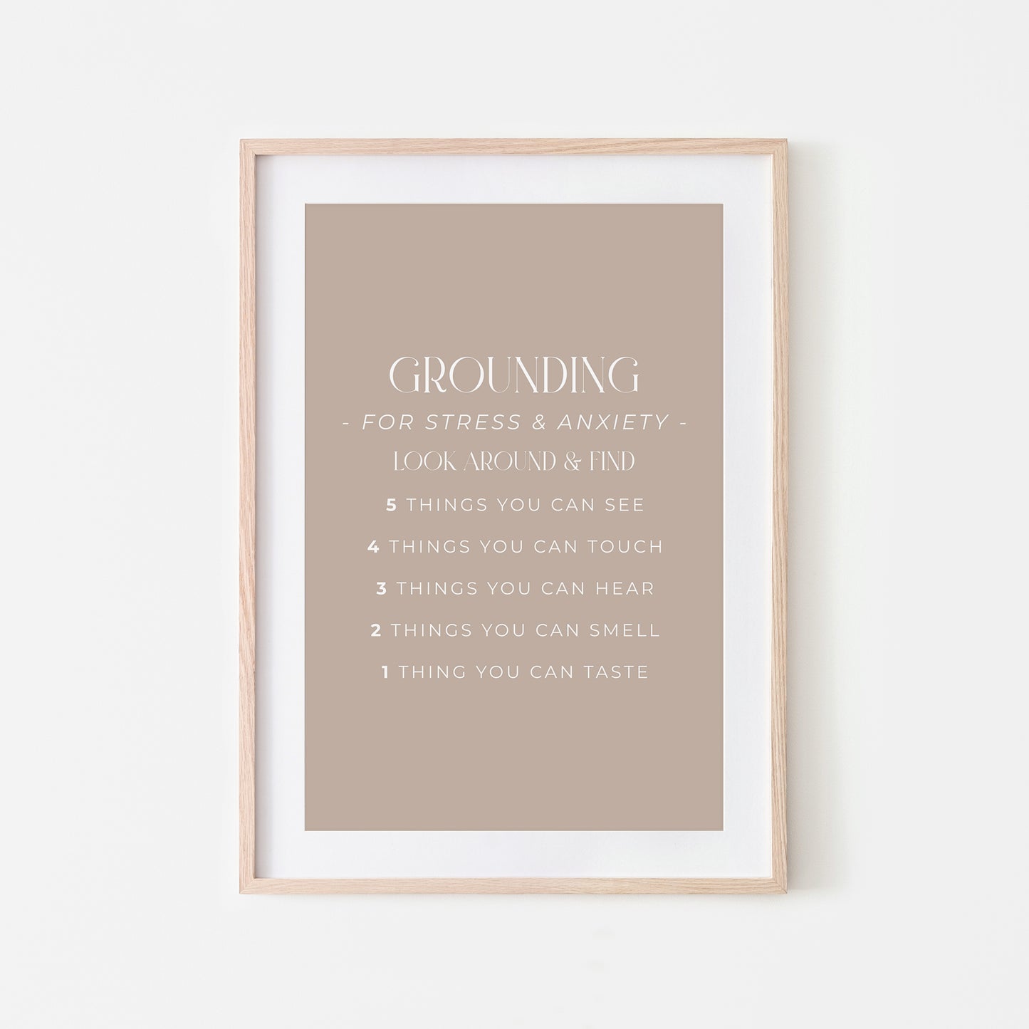 Grounding-54321-Mental-Health-Wall-Art-in-Truffle