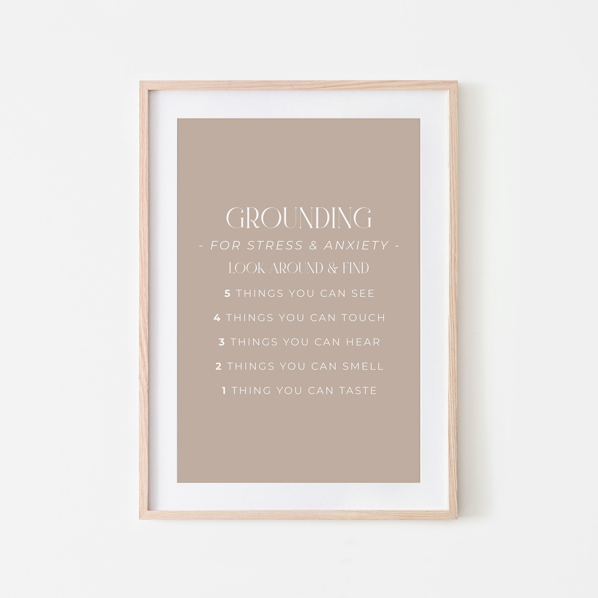 Grounding-54321-Mental-Health-Wall-Art-in-Truffle