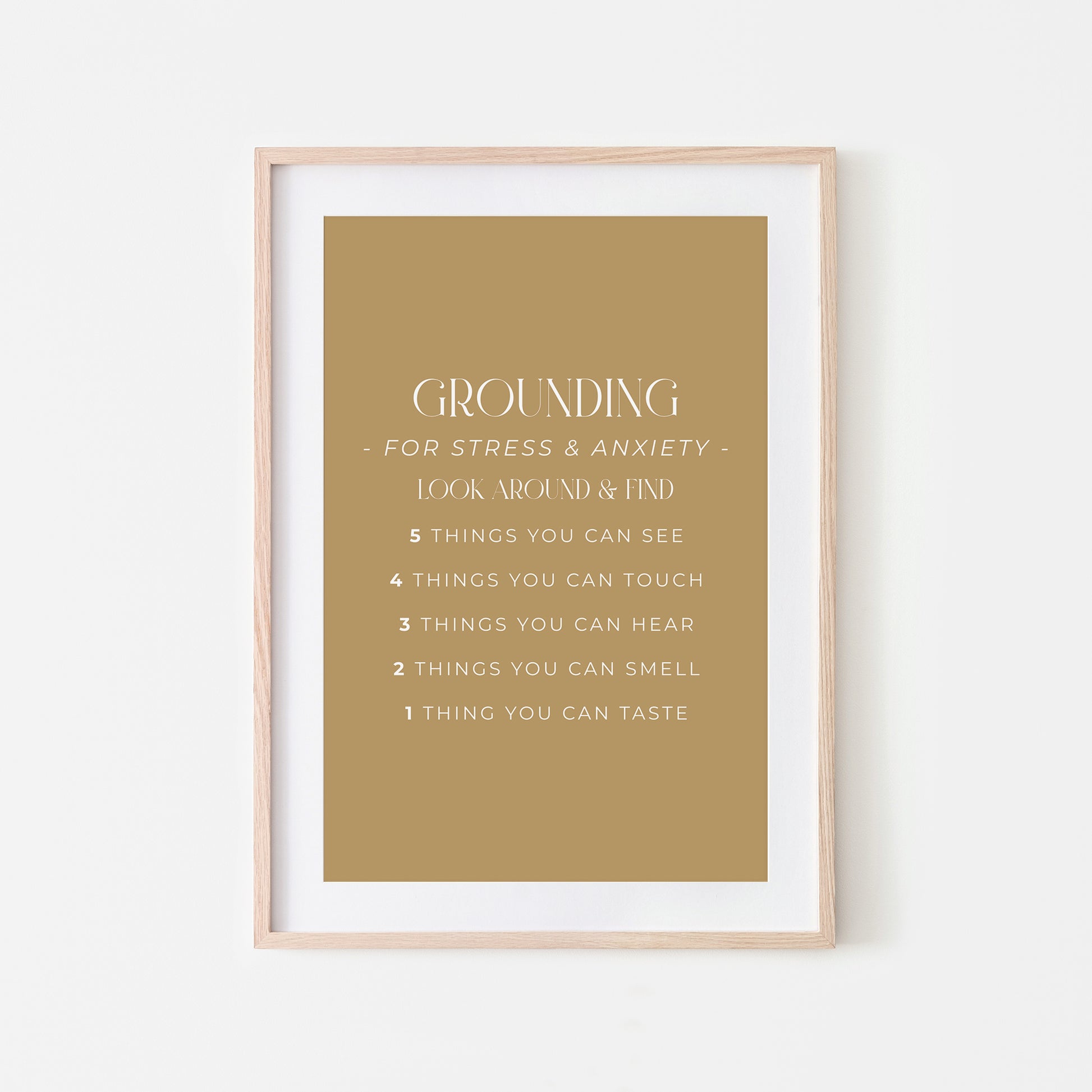 Grounding-54321-Mental-Health-Wall-Art-in-Wheat