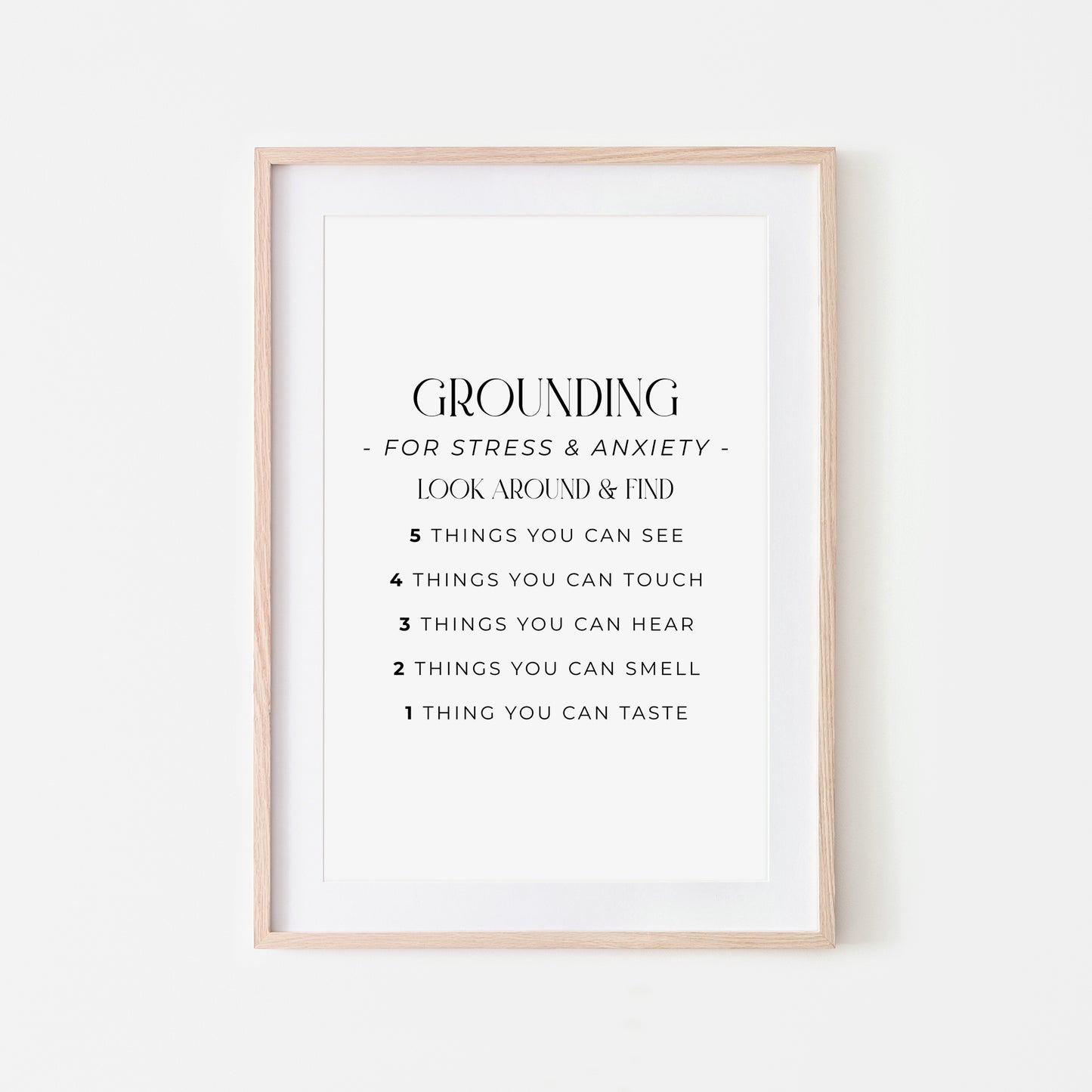 Grounding-54321-Mental-Health-Wall-Art-in-White