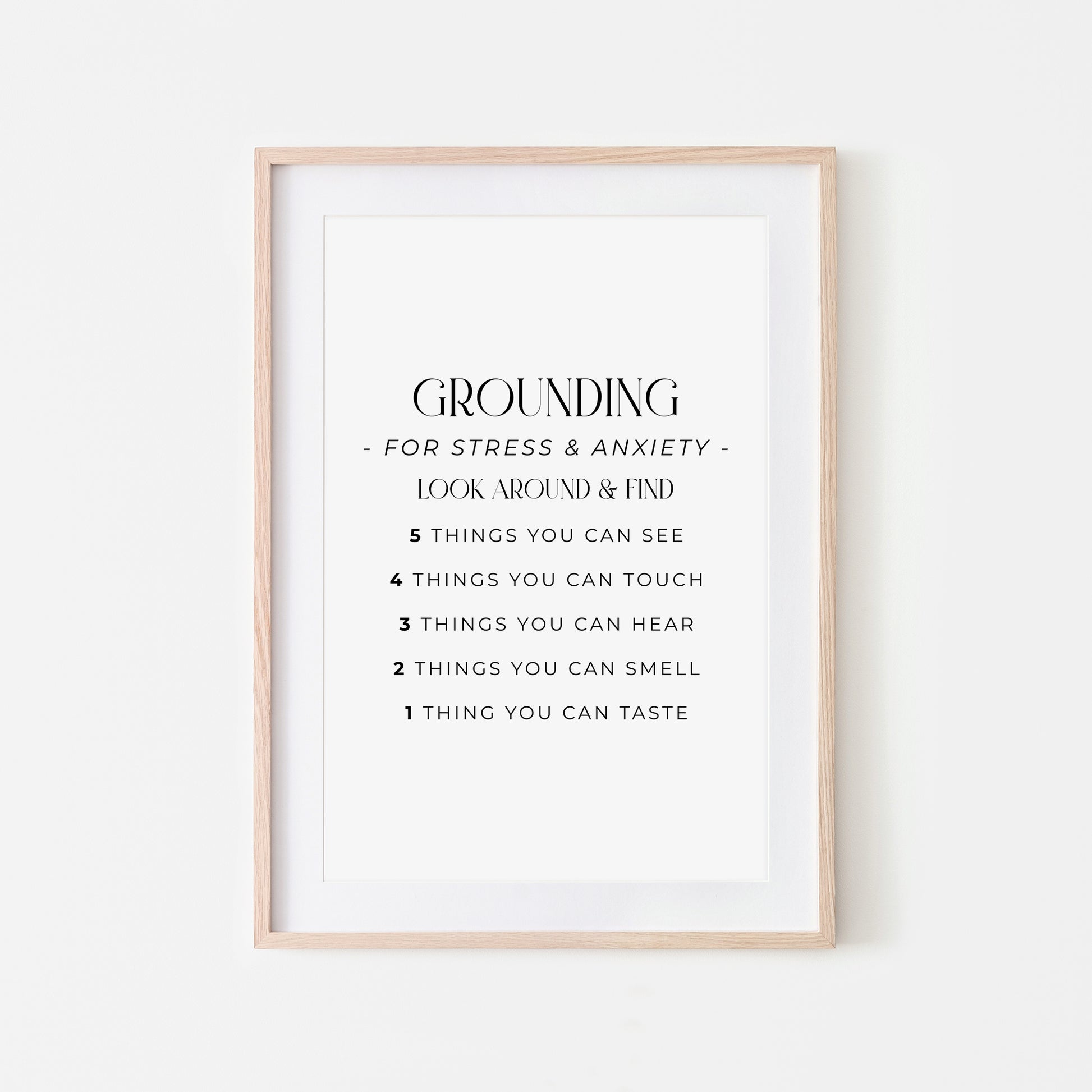 Grounding-54321-Mental-Health-Wall-Art-in-White