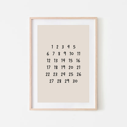 Handwritten-123-Educational-Wall-Art-in-Black-on-Sand