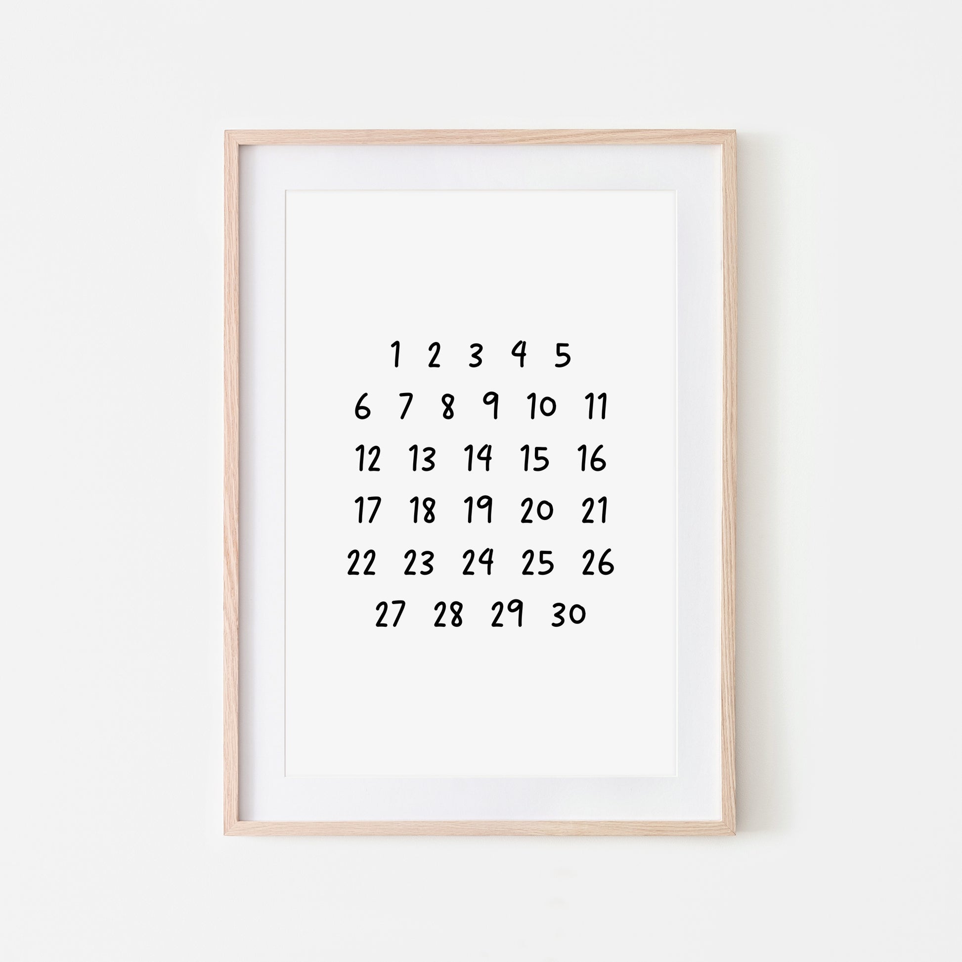 Handwritten-123-Educational-Wall-Art-in-Black-on-White