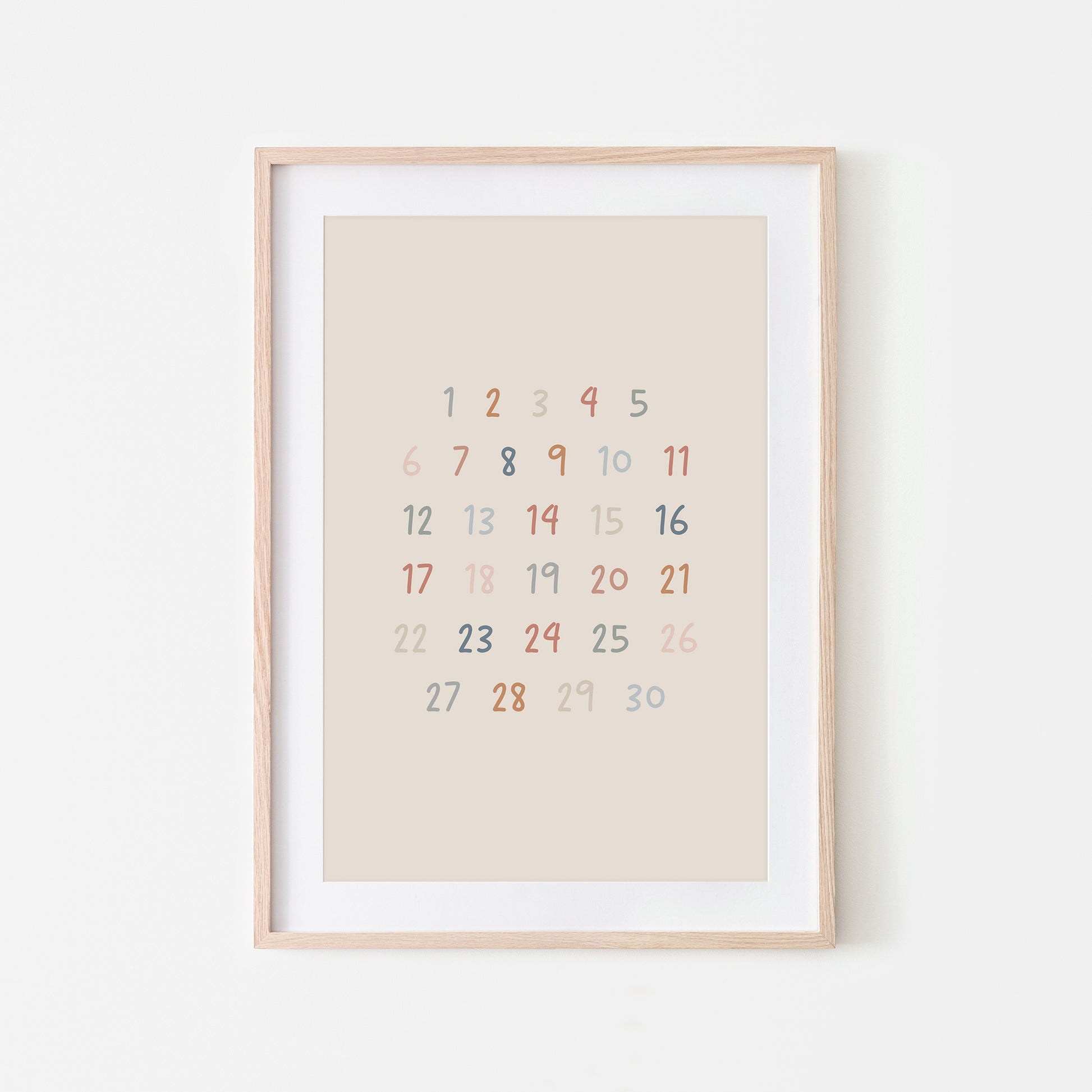Handwritten-123-Educational-Wall-Art-in-Earthy-on-Sand