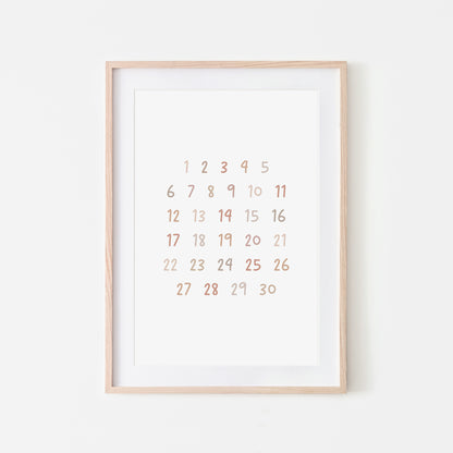 Handwritten-123-Educational-Wall-Art-in-Neutral-on-White