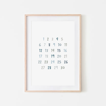 Handwritten-123-Educational-Wall-Art-in-Ocean-on-White