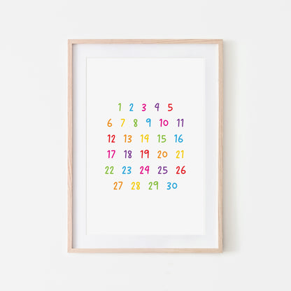 Handwritten-123-Educational-Wall-Art-in-Rainbow-on-White